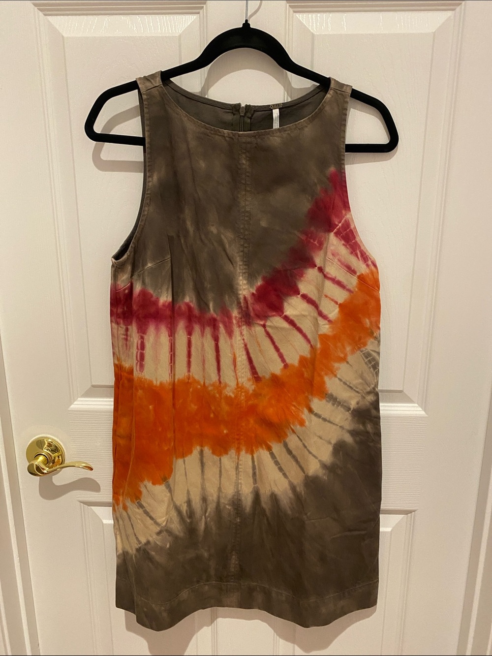 Tie-Dye Boho Young Fabulous & Broke Tie-Dye Shift Dress in Brown, Orange & Pink